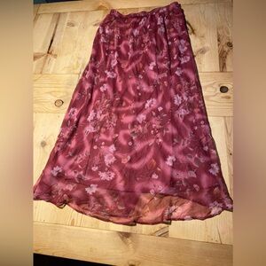 vintage pink floral maxi skirt